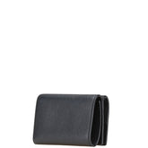 サンローラン 三つ折り財布 コンパクトウォレット ブラック レザー レディース SAINT LAURENT 【中古】
